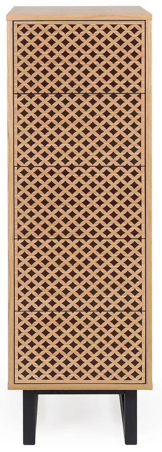 Camden Narrow Diamond Print nyírfa komód, 40 x 123 cm - Woodman