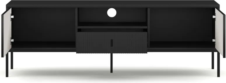 Komód 2 ajtóval és 1 fiókkal fekete színben fekete fogantyúkkal – MAGGIORE MA01