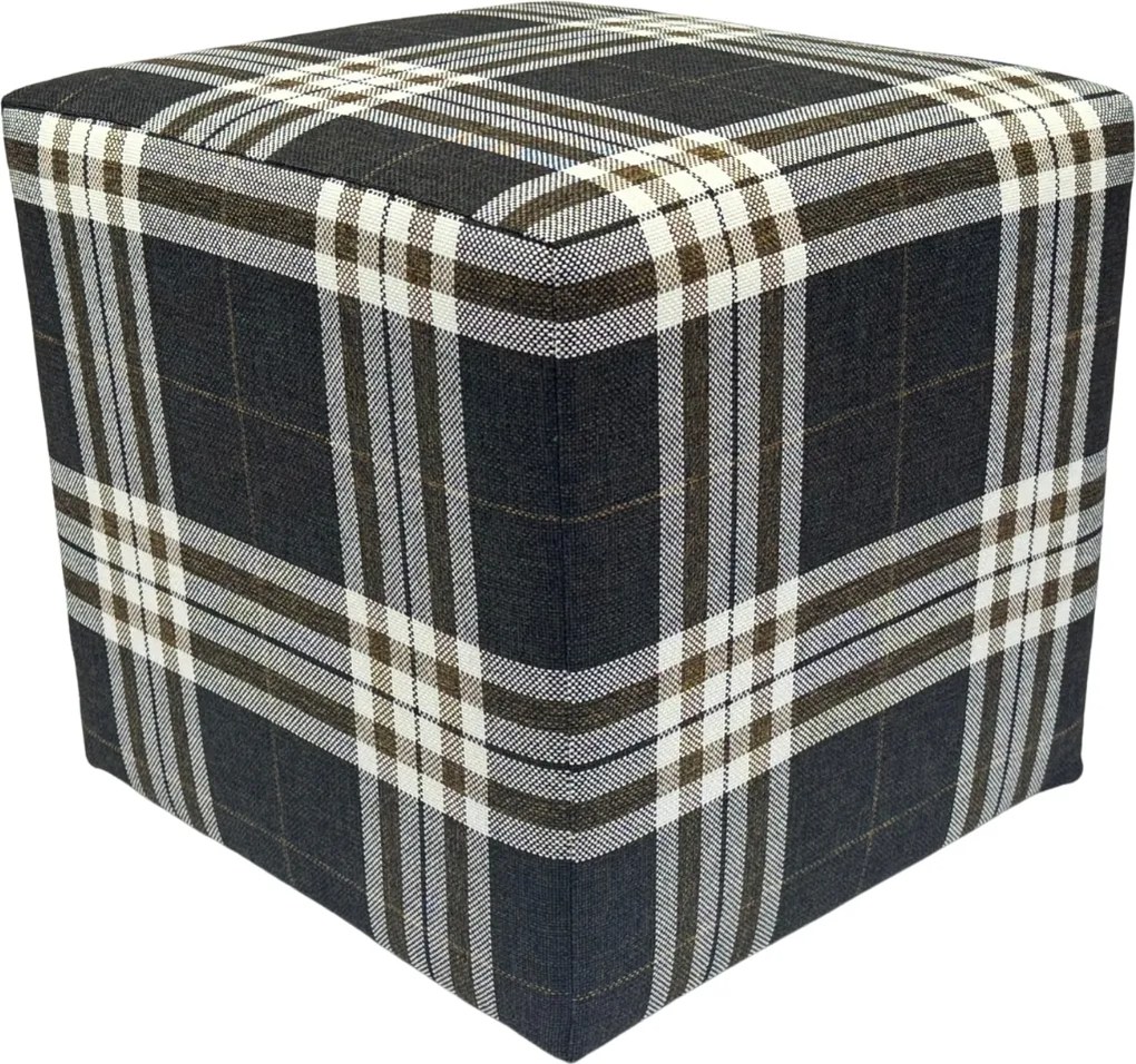 Négyzet alakú puff lobox sötétbarna fonott rács