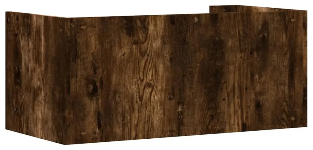 füstölt tölgy színű szerelt fa fali polc 70,5x35x30,5 cm