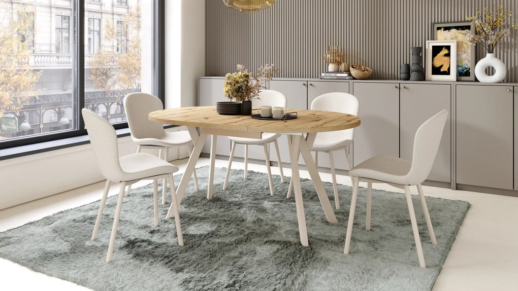 MAZZONI EXPORT FIORA Bézs (Basel 24 szövet)/bézs váz - MODERN LOFT KÁRPITOZOTT SZÉK NAPPALIBA/ÉTKEZŐBE