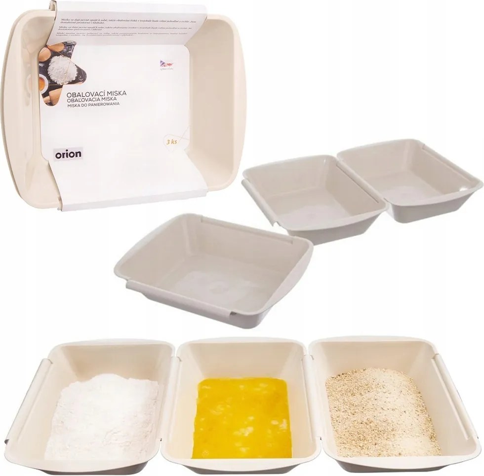 Zöldség-hús Panírozó Edény Szett 3 Db-os