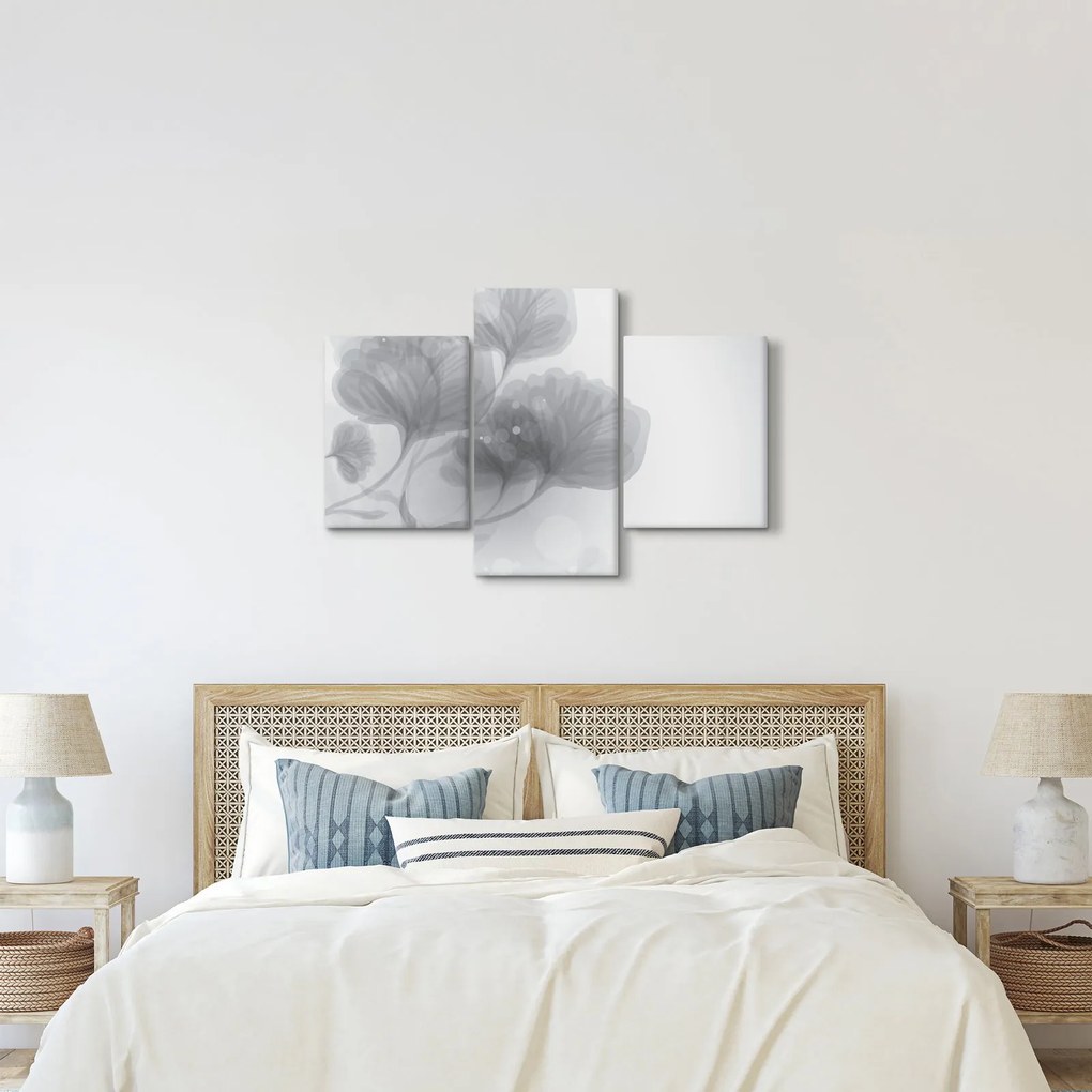 Szürke árnyalatú virágok képe (90x60 cm)