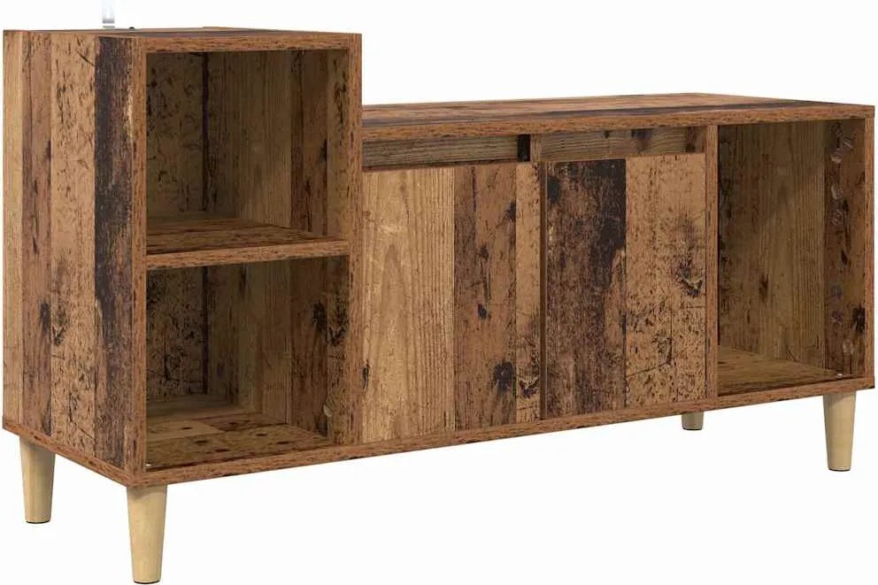 vidaXL TV szekrény Öreg fa 100 x 35 x 55 cm Faanyag
