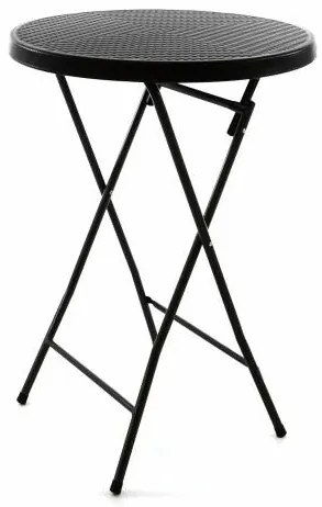 GARTHEN Kerti bárasztal kerek rattan utánzat 110 cm  fekete