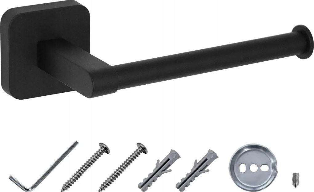 Fali WC-papír tartó 143 mm Rozsdamentes Szín Fekete