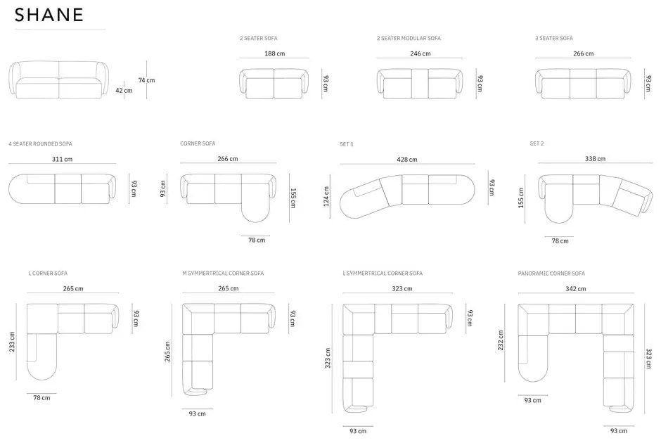 Krémszínű sarokkanapé (jobb oldali) Shane – Micadoni Home