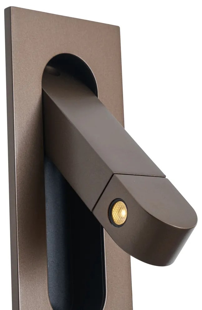 Modern fali lámpa sötét bronz színben, LED-del és USB-C porttal - Hilton