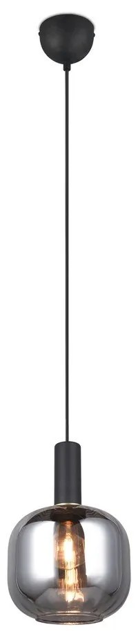 Fekete függőlámpa üveg búrával ø 20 cm Diva – Trio