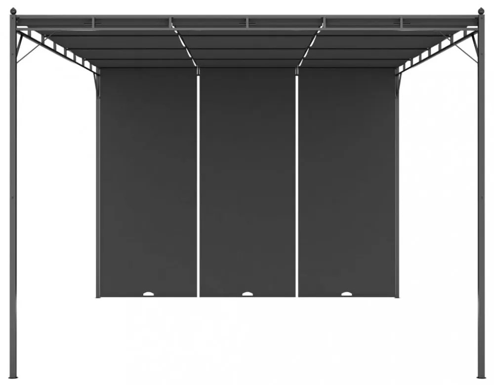 vidaXL antracitszürke kerti pavilon oldalfüggönnyel 4 x 3 x 2,25 m