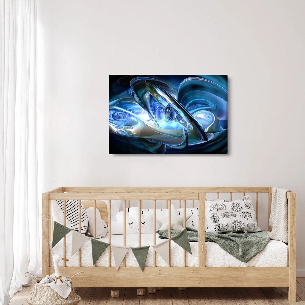 Kék fraktálos kép (90x60 cm)