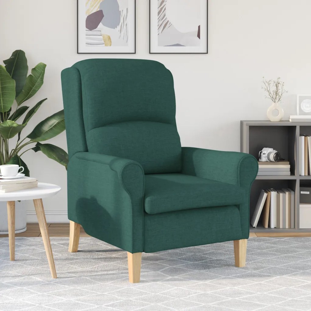Modern Karosszék Sötét Zöld Szövet, Fa Standard Ergonomikus