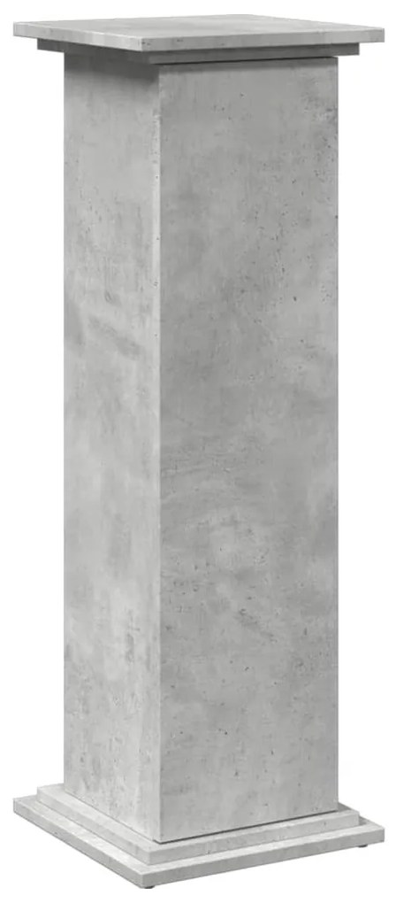 betonszürke szerelt fa bemutatóállvány tárolóval 31x30x90 cm