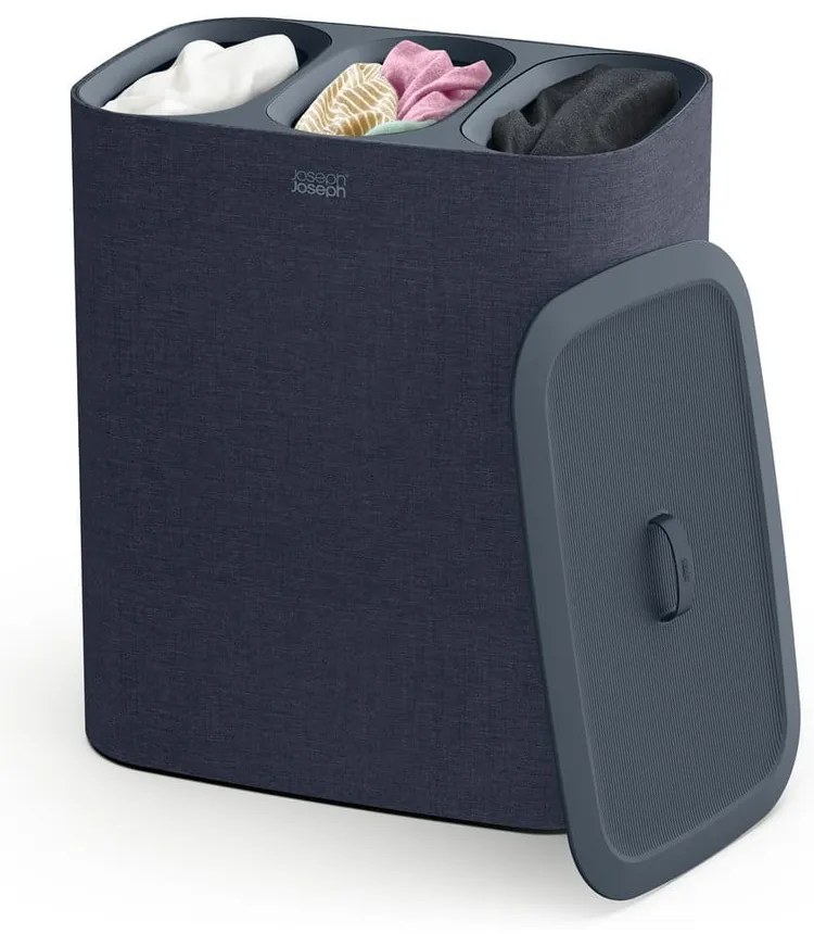 Antracitszürke textil szennyeskosár 3x30 l Tota Trio – Joseph Joseph