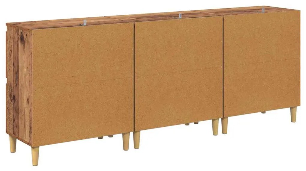 Oldalszekrények 3 pcs Öreg fa 60 x 35 x 70 cm Faanyag