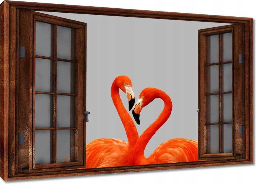 Festmények 120x80 Flamingók