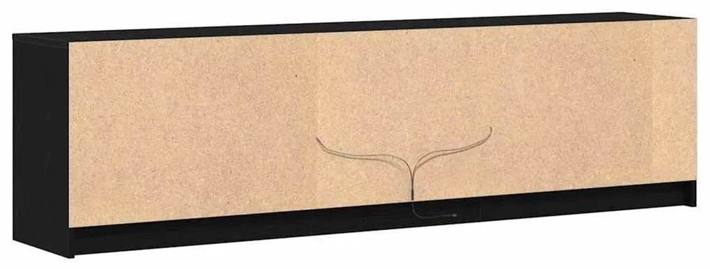 TV szekrény Fekete 182 x 34 x 50 cm Faanyag