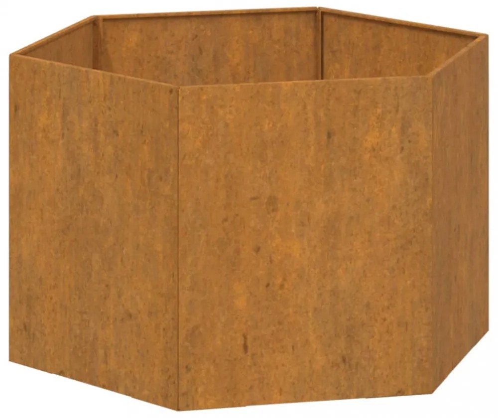 rozsda színű corten acél növénytartó 60 x 60 x 45 cm