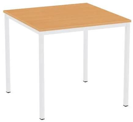 Versys étkezőasztal, fehér RAL 9003 színű lábazattal, 80 x 80 x 74,3 cm, bükk