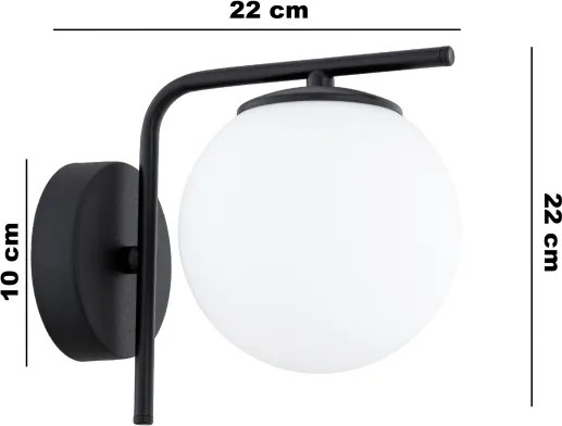 Brilagi - MILO fali lámpa 1xE27/60W/230V fekete