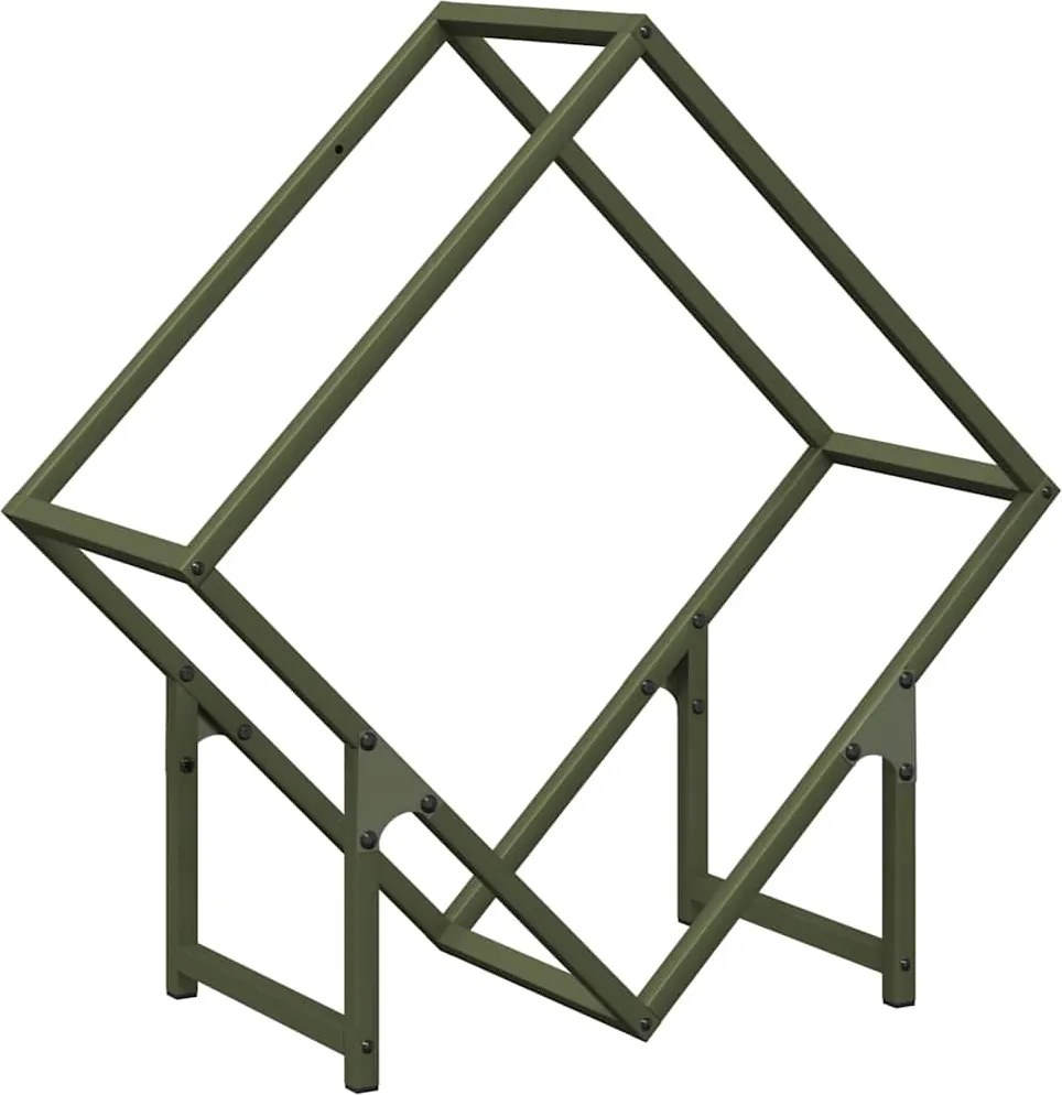 vidaXL olívazöld hidegen hengerelt acél tűzifatároló 60x25x60 cm