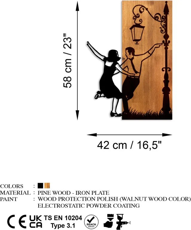 Fém fa fali dekoráció, 42 cm