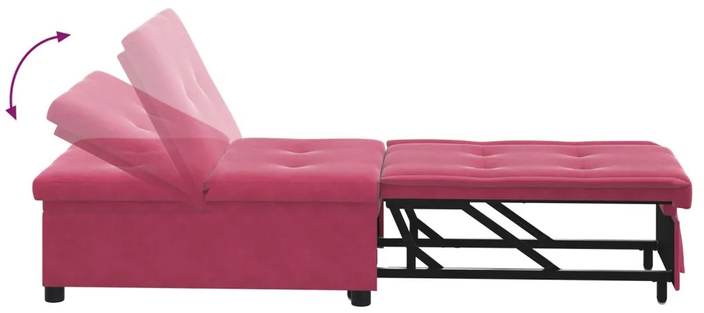 Kanapéágy bordó 67 x 194 x 38 cm Bársony