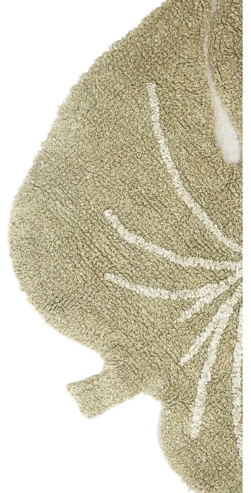Khaki mosható kézi szövésű pamut gyerek szőnyeg 75x100 cm Mini Monstera Olive – Lorena Canals