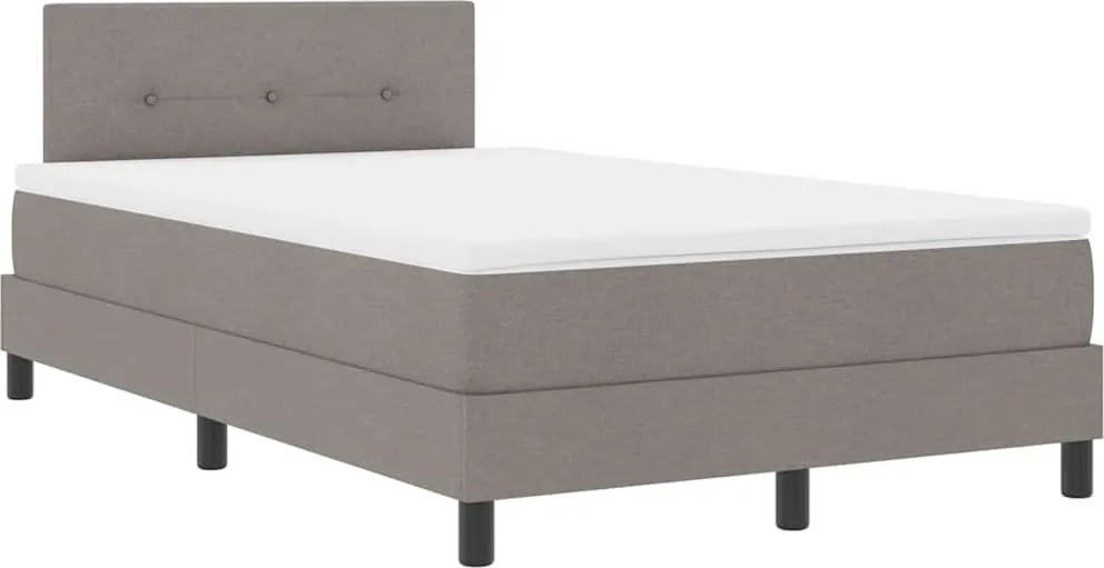 vidaXL Boxrugós ágy matracmal leddel Tópszínű 120 x 200 cm szövet