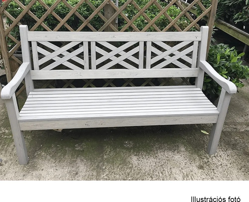 Fából készült kerti pad, szürke, 150 cm, FABLA