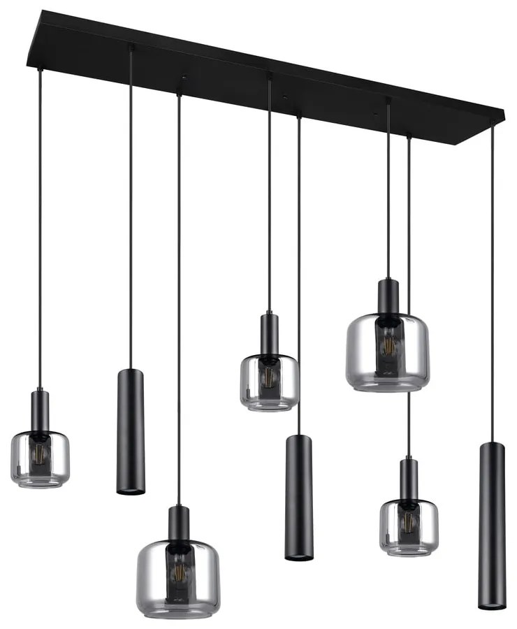 Fekete függőlámpa fém-üveg búrával Mataro – Trio