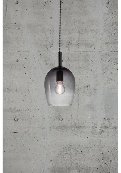 Nordlux - UMA kábeles függőlámpa 1xE27/40W/230V, átm. 18 cm, fekete/füstszínű