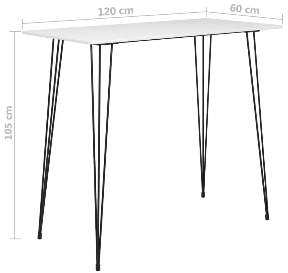 fehér bárasztal 120x60x105 cm
