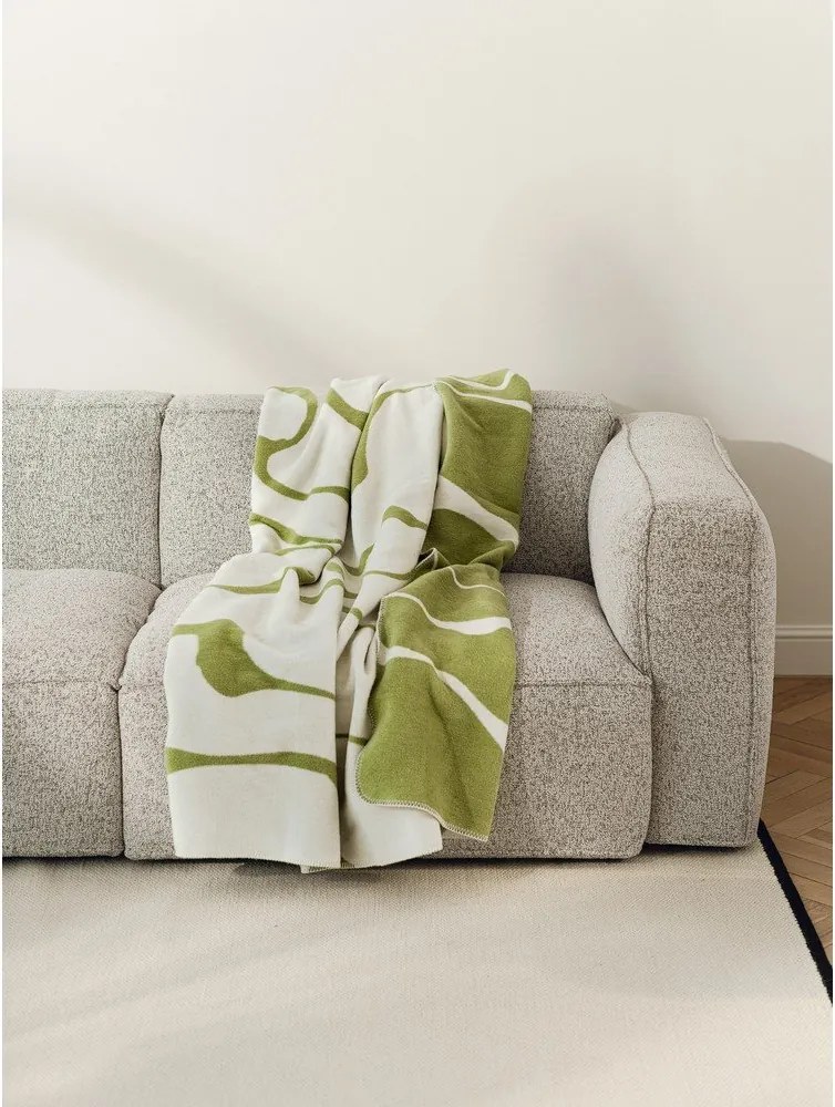 Zöld-krémszínű takaró 150x200 cm Felu – noo.ma