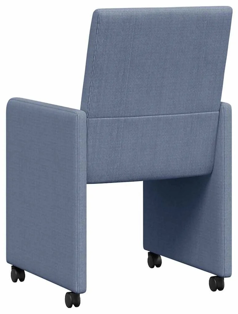 Kerekes Étkező Székek 2 pcs Kék 57 x 66 x 94 cm Bársony anyag