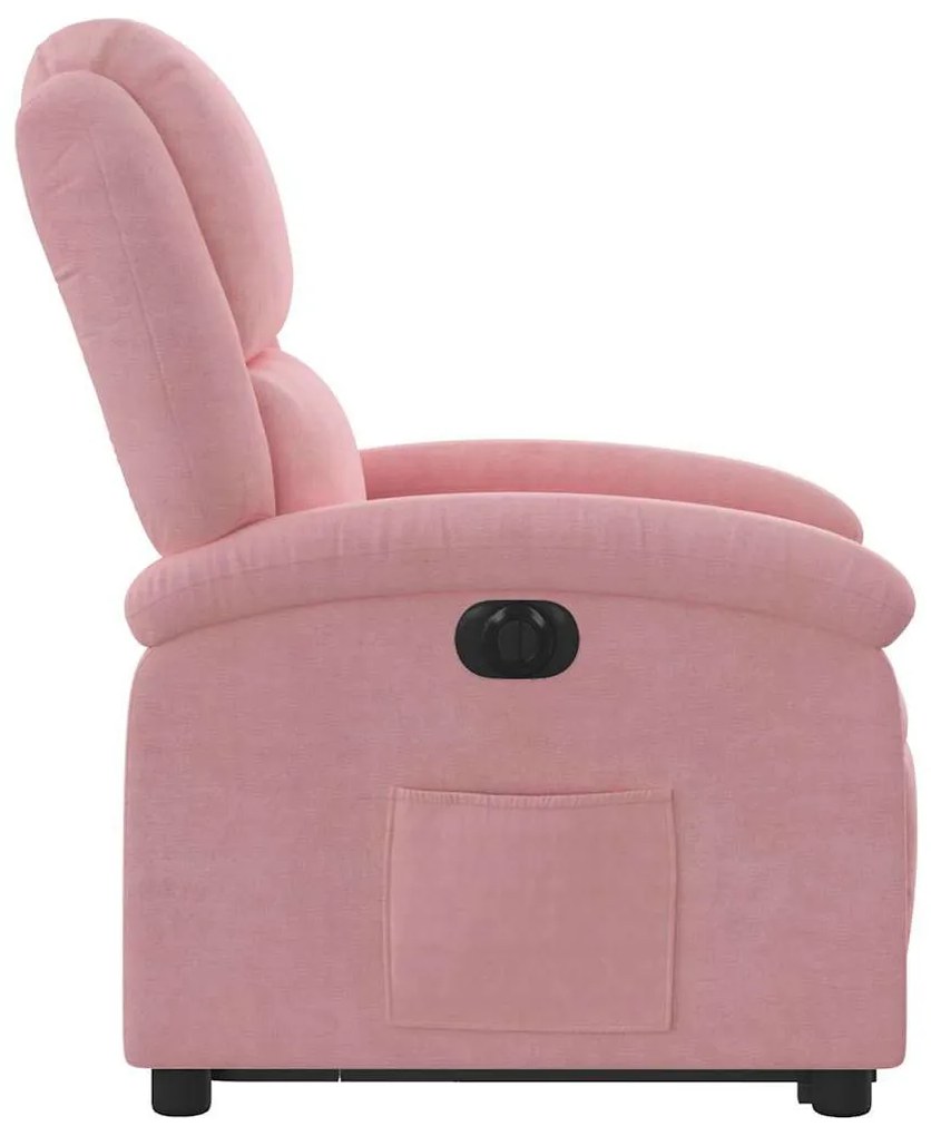 rózsaszín bársony felállást segítő bársony fotel