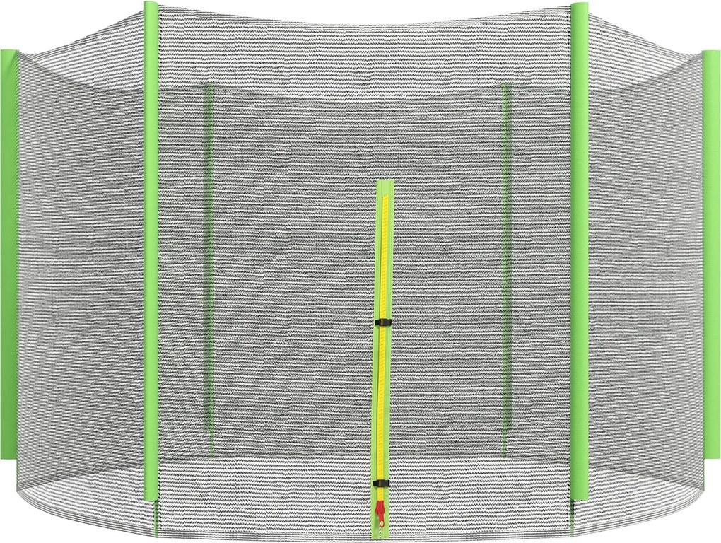 SPORTNOW 305 cm Trampolin Biztonsági Háló Kerek Trampolin Háló Kültéri Védekező Háló 6 Egyenes Polccal Zöld | Aosom