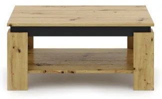 Dohányzóasztal LUNO artisan tölgy/fekete