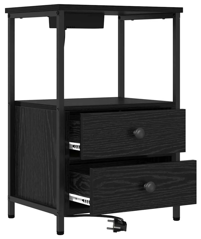 Éjjeliszekrény 2 pcs Fekete tölgy 40 x 31 x 60 cm Faanyag