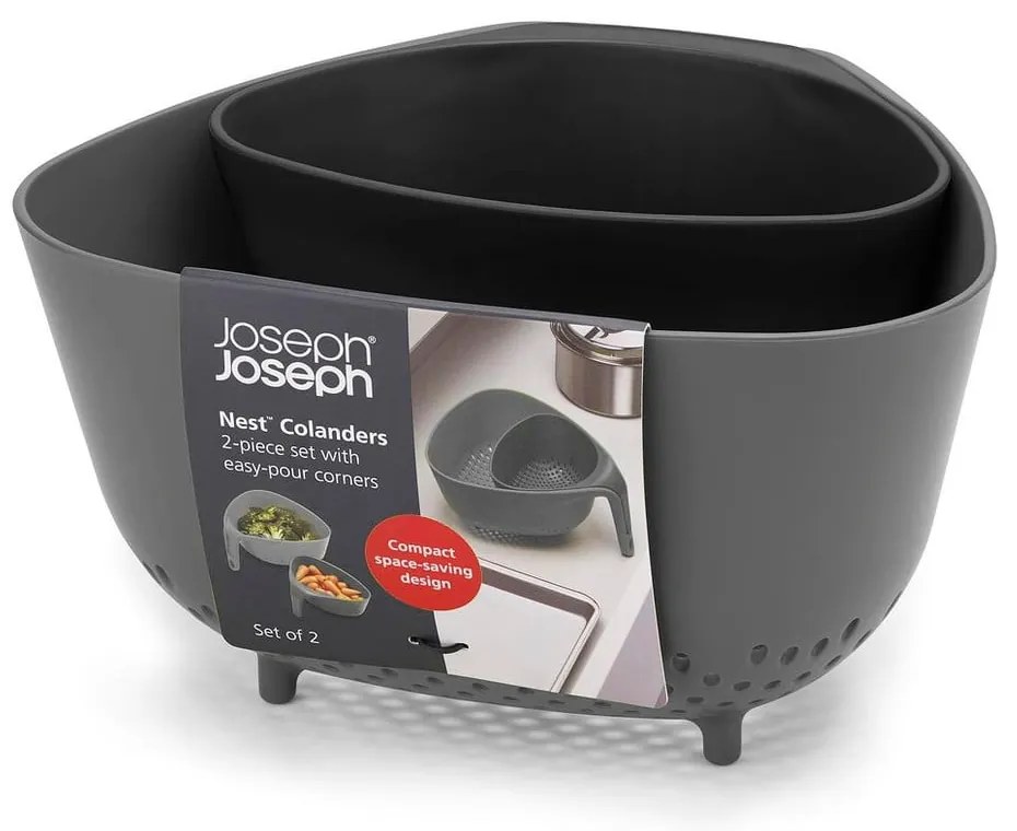 Colanders kompakt szürke tésztaszűrő - Joseph Joseph