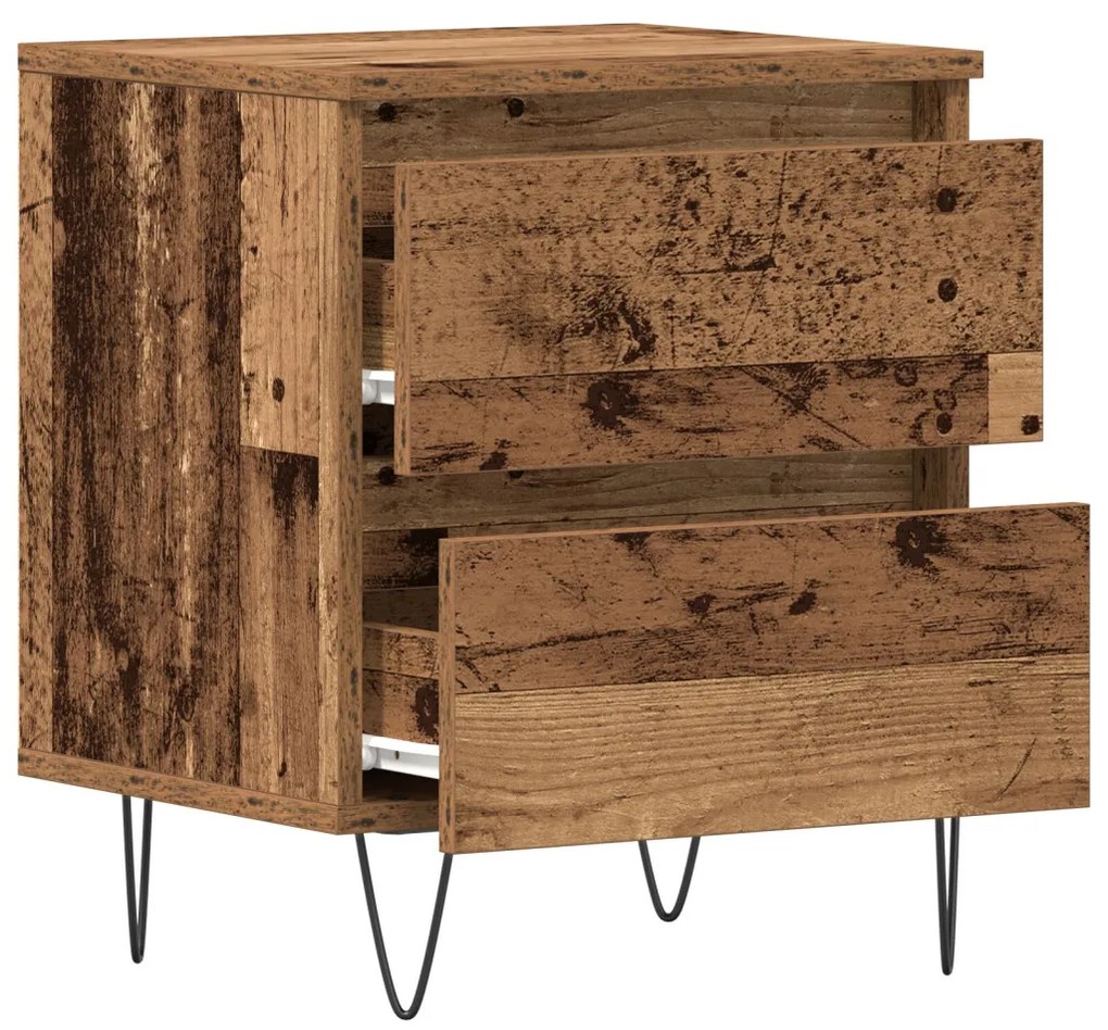 vidaXL Éjjeliszekrény fiókkal Régi fa 40 x 35 x 50 cm Faanyag