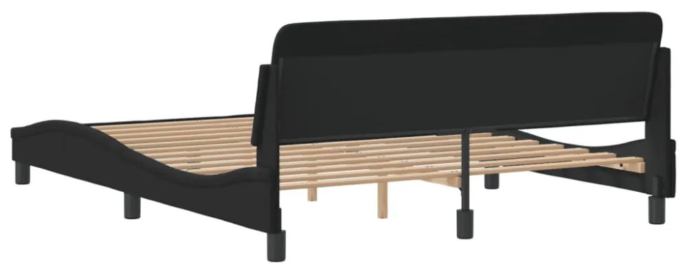 fekete bársony ágykeret Dover 160 x 200 cm