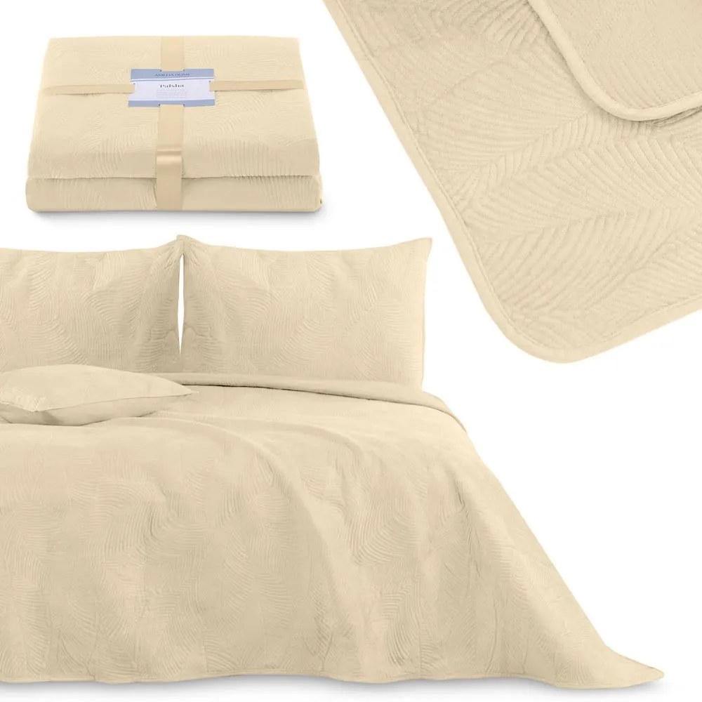 Bézs ágytakaró franciaágyra 200x220 cm Palsha – AmeliaHome