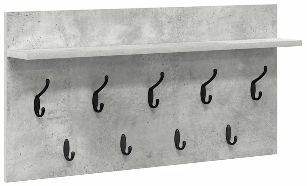 Fali Kabáthorog polcokkal Beton szürke 80 x 40 x 12 cm Faanyag