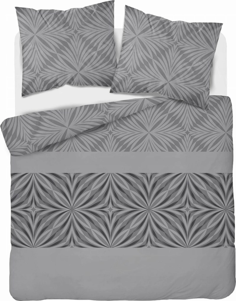 Ágyneműhuzat Pamut 220x200 Geometrikus Hamuszürke