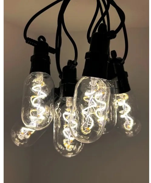LED kültéri dekorációs fényfüzér 6xLED/0,6W/230V 4,5 m IP44 fekete