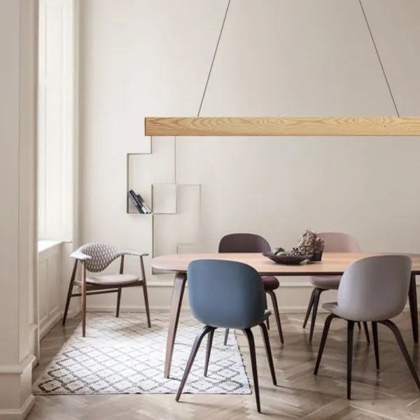 LED Csillár zsinóron LED/26W/230V 4000K 150 cm kőris/tömör fa