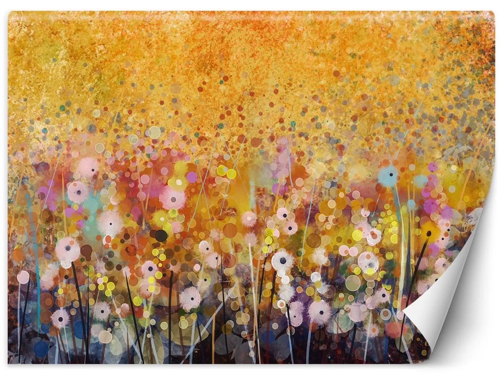 Gario Fotótapéta Rét virágokkal, színes absztrakció Anyag: Vlies, Méret: 400 x 280 cm