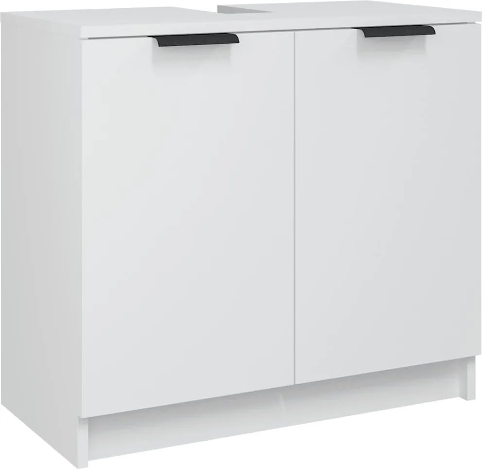 vidaXL fehér szerelt fa fürdőszobaszekrény 64,5 x 33,5 x 59 cm