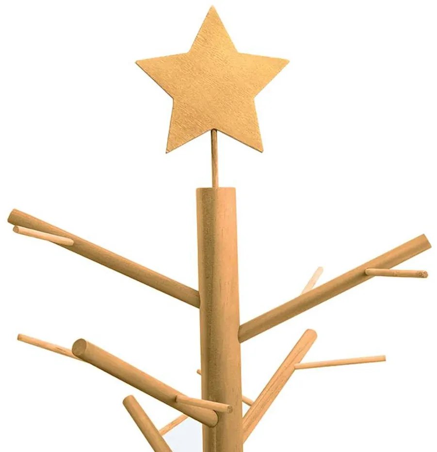 Fából készült Karácsonyfa állvánnyal Barna 125 cm Tömör fenyőfa